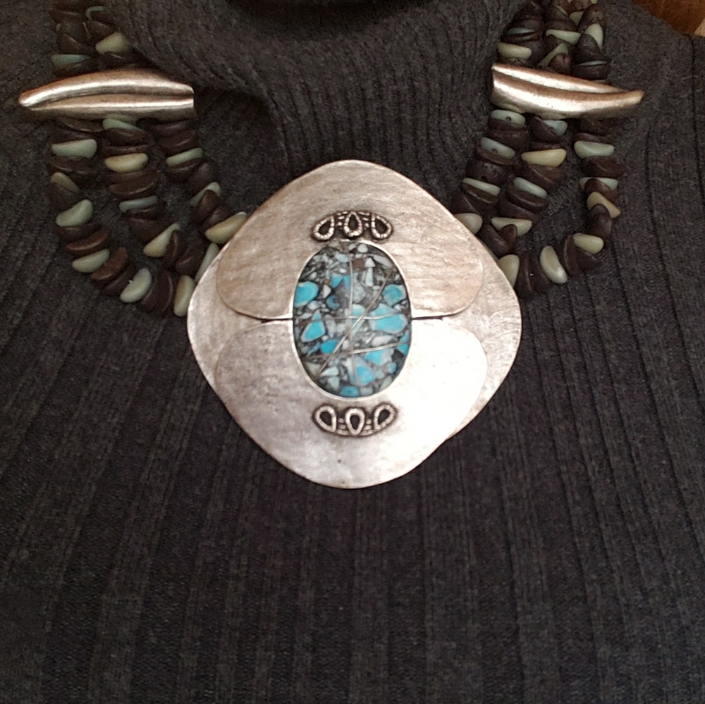 Chico's turquoise and silver necklace